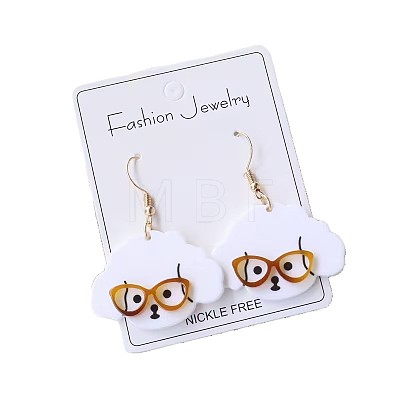 Dog Head Acrylic Dangle Earrings FS-WG7FCFA-01-1