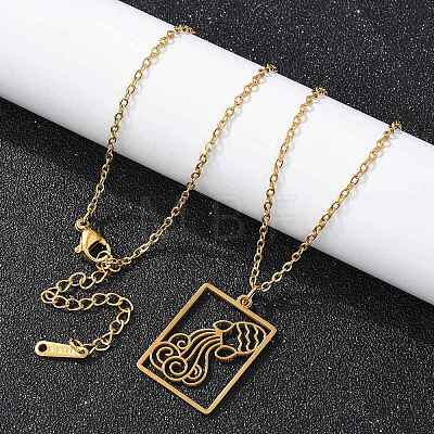 304 Stainless Steel Necklace NJEW-D330-01G-11-1