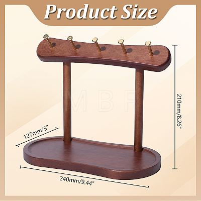 Desktop Wood Jewelry Display Racks with Oval Trays for Necklaces Rings Earrings Bracelets ODIS-WH0177-024-1