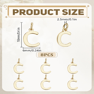 8Pcs Brass Charms KK-LP0001-85C-1
