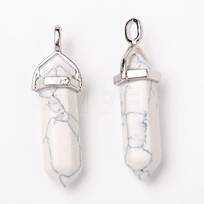 Synthetic Howlite Pointed Pendants G-F295-03C-1