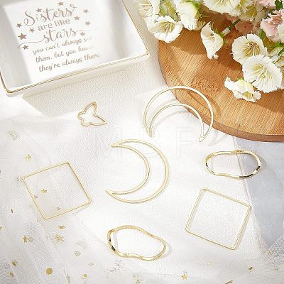 CHGCRAFT 16Pcs 4 Styles Brass Linking Rings KK-CA0001-57G-1