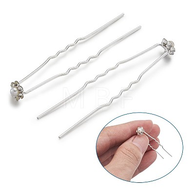 Wedding Bridal Alloy Rhinestone Hair Forks OHAR-TAC0001-01S-1