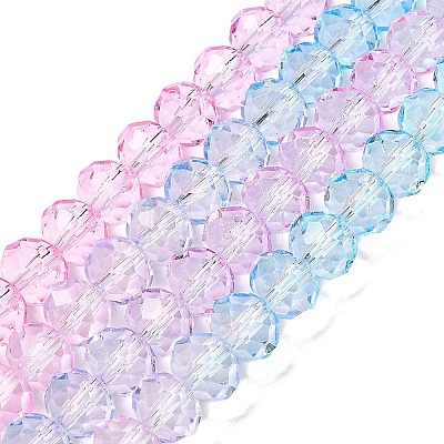 Transparent Painted Glass Beads Strands DGLA-A034-T6mm-A22-1