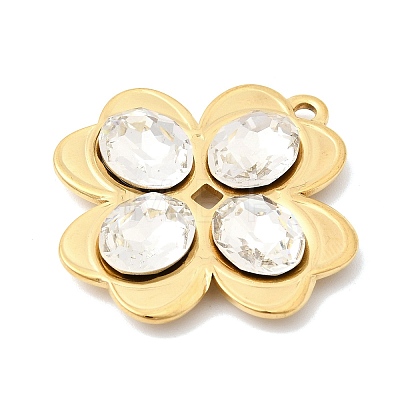 304 Stainless Steel & Crystal Rhinestone Pendants STAS-G390-01G-02-1