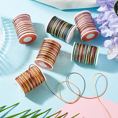 6Rolls 6 Styles Segment Dyed Polyester Thread NWIR-TA0001-47B-1