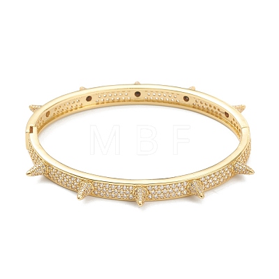 Brass Micro Pave Clear Cubic Zirconia Bangles BJEW-A116-02-1