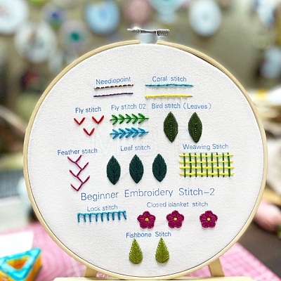 DIY Embroidery Flower Grass Stitches Practice Kit for Beginners DIY-NH0006-01B-1