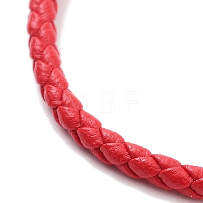 Braided Round Imitation Leather Bracelets Making BJEW-H610-03G-07-1