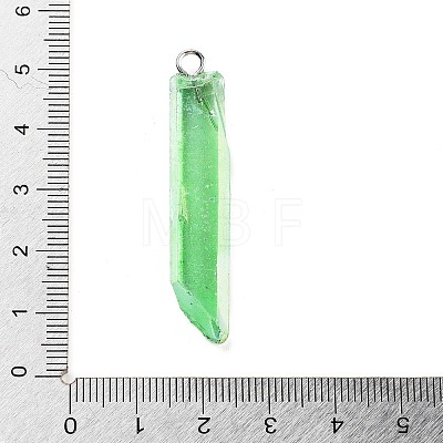 Electroplated Natural Quartz Pendants G-P315-B01-P-1