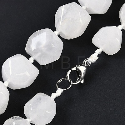 Natural Quartz Crystal Nuggets Beaded Necklaces for Women Men NJEW-K388-01D-1