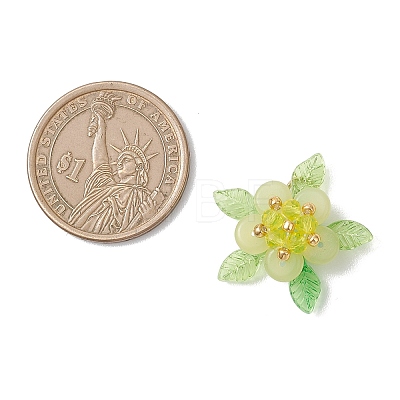 Natural Lemon Jade & Glass Pendants PALLOY-MZ01192-02-1
