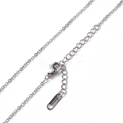 304 Stainless Steel Cable Chain Necklace for Men Women NJEW-K245-014B-1