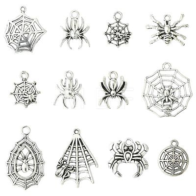 12Pcs 12 Styles Tibetan Style Alloy Pendants FIND-FS0004-67-1