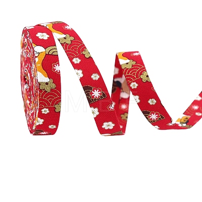 Hot Stamping Flower Polyester Printed Ribbons PW-WG74885-02-1