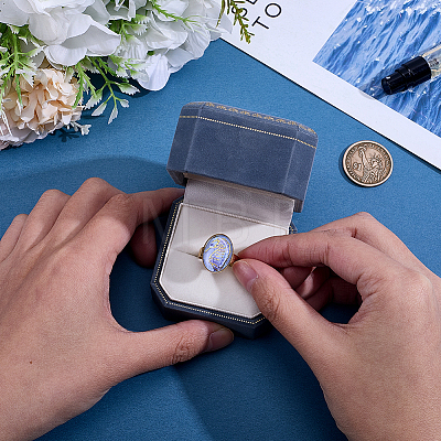 Velvet Jewelry Ring Packing Boxes CON-WH0107-110-1