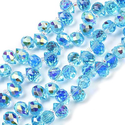 Electroplate Glass Beads Strands EGLA-D030-17D-1