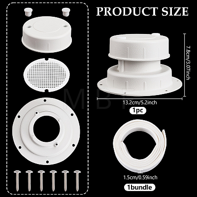 Aluminum RV Roof Vent Cap Replacement Kit AJEW-WH0752-911-1