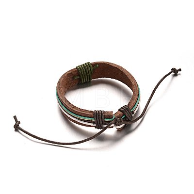 Adjustable Leather Cord Bracelets BJEW-M169-14-1