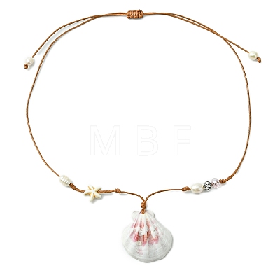 Shell Pendant Necklaces NJEW-TA00179-01-1