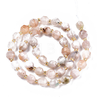 Natural Cherry Blossom Agate Beads Strands G-T131-80-1