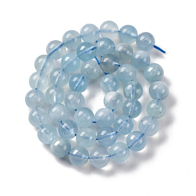 Natural Aquamarine Bead Strands G-J376-23-8mm-A-1