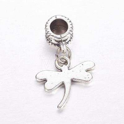 Tibetan Style Alloy European Dangle Charms MPDL-J041-08AS-1