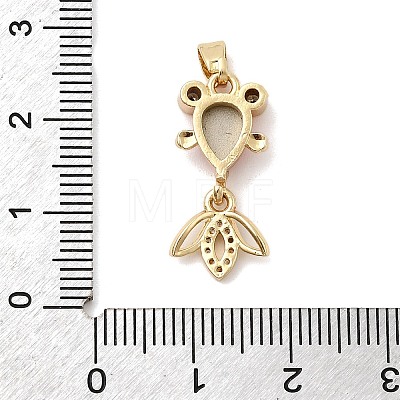 Brass Micro Pave Cubic Zirconia Pendants KK-K375-27G-23-1