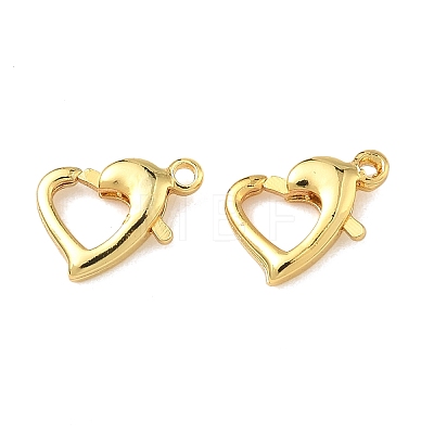 Heart Brass Lobster Claw Clasps LS-KK-H523-06G-1