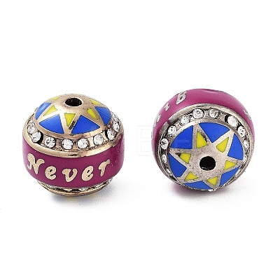 Golden Plated Alloy Rhinestone Beads FIND-E046-06G-1