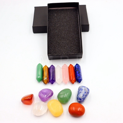 14Pcs Natural Mixed Healing Stones Set for Meditation Reiki PW-WG11938-01-1