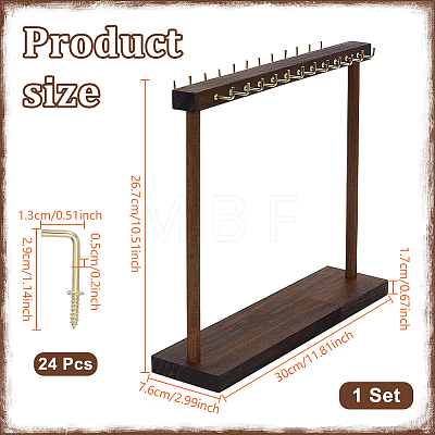 2Pcs Wood Necklace Organizer Display Stands NDIS-WH0016-15A-01-1