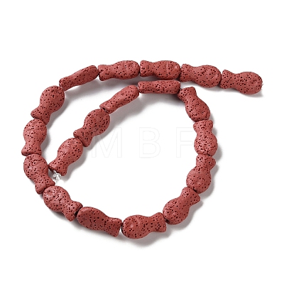 Fish Dyed Natural Lava Rock Beads Strands G-O126-01A-09-1