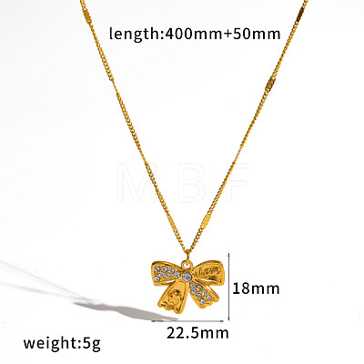 304 Stainless Steel Crystal Rhinestone Pendant Necklaces WG15100-04-1