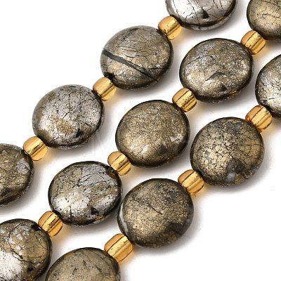 Natural Pyrite Beads Strands G-Z131-H01-01-1