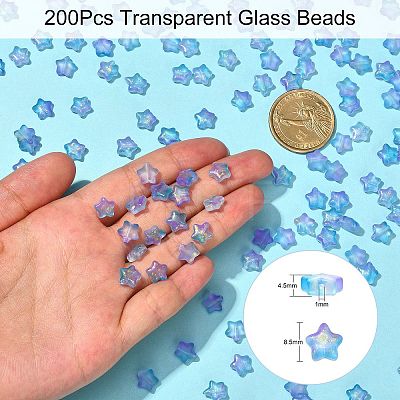 200Pcs Transparent Glass Beads GLAA-CJ0001-24-1