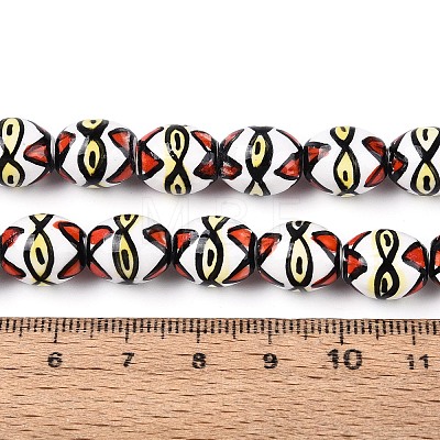 Handmade Porcelain Ceramic Beads Strands PORC-T135-07E-1