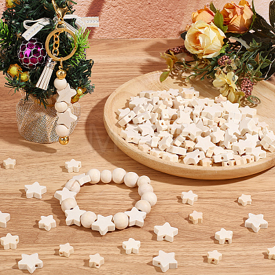 180Pcs 3 Styles Wood Beads WOOD-PA0001-64-1