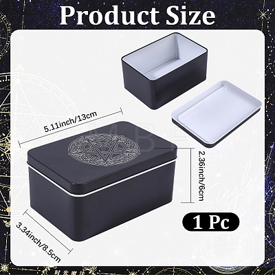 Knot & Star Printed Iron Tarot Card Collection Boxes AJEW-CN0007-91A-1