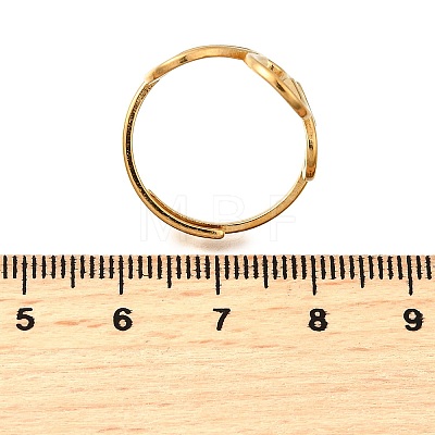 Flower 304 Stainless Steel Finger Rings for Women RJEW-M103-03G-1