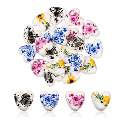 20Pcs 4 Color Handmade Porcelain Ceramic Beads DIY-FS0002-43-1