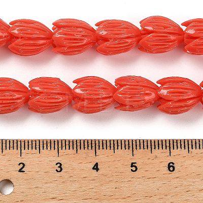 Synthetic Coral Dyed Carved Beads Strands CORA-P004-01A-1