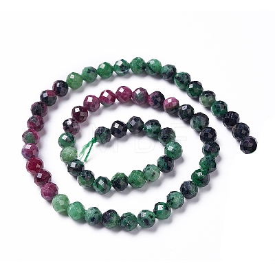 Natural Ruby in Zoisite Beads Strands G-P457-A06-29-1