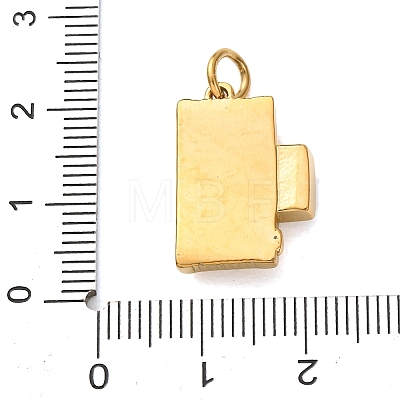 304 Stainless Steel Micro Pave Clear Cubic Zirconia Pendants CU-B001-04G-1