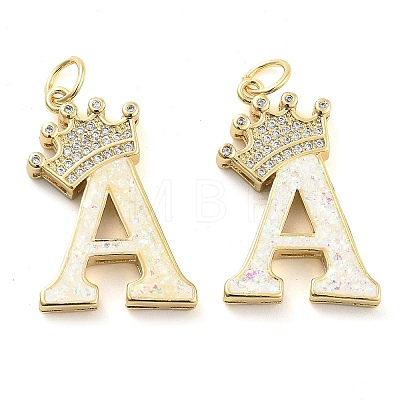 Brass Micro Pave Clear Cubic Zirconia Pendants KK-G498-01A-02-1