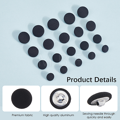 100Pcs 4 Styles 1-Hole Cloth Buttons BUTT-CY0001-09B-1