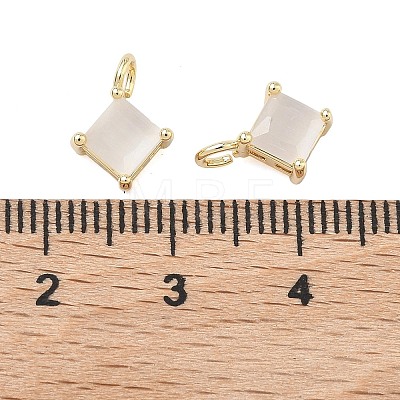Brass Cat Eye Pendants KK-C251-09C-G01-1