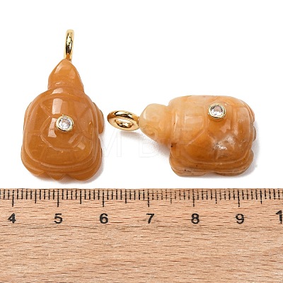 Natural Yellow Jade Carved Pendants G-H357-03G-10-1