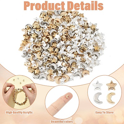 400Pcs 4 Styles CCB Plastic Beads CCB-YW0001-81-1