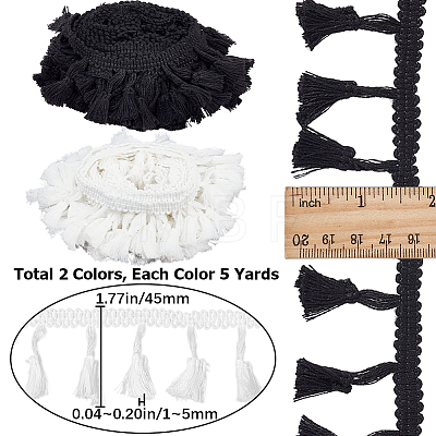 Gorgecraft 10 Yards 2 Style  Cotton Tassel Fringe Trimming OCOR-GF0002-90-1